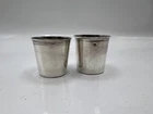2 SOLID SILVER POINCON 1ST AND 2ND ROOSTER SOLID SILVER LIQUOR TIMPANI GLASSES