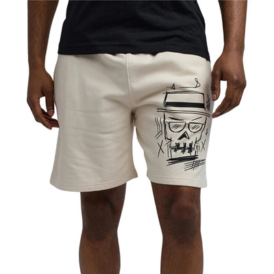 Reason Walter White Skull Graphic Fleece Shorts Men s XL Cream Beige