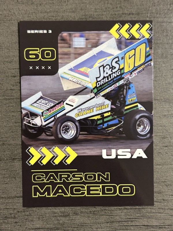 Carson Macedo World Of Outlaws Racing SprintCar Trading Cards Sprint Car USAC
