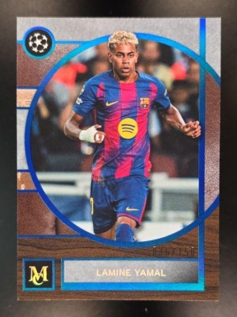 2025 Topps Museum UEFA Club Competitions Lamine Yamal #19 Sapphire /150