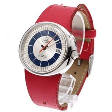 OMEGA GENEVE DYNAMIC TOOL107 41mm SS Leather Silver/Blue Automatic Date #C2398