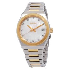 Seiko Quartz White MOP Dial Ladies Watch SUR604P1