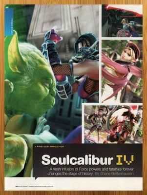 2008 Soul Calibur IV 4 Xbox 360 PS3 Print Ad/Poster Star Wars Yoda Game Pop Art