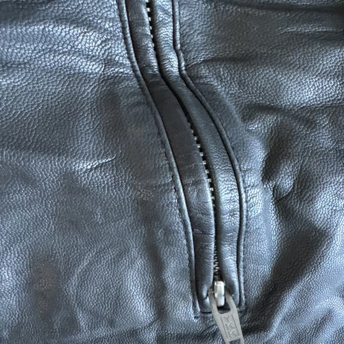 Private Brand AG Black Goat Leather Biker Jacket Quilted Moto XL Japanese Brand image 4