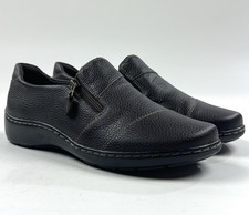 Clarks Cora Harbor Brown Womens 9 Wide Slip On Shoes Leather Casual Zip 26168450