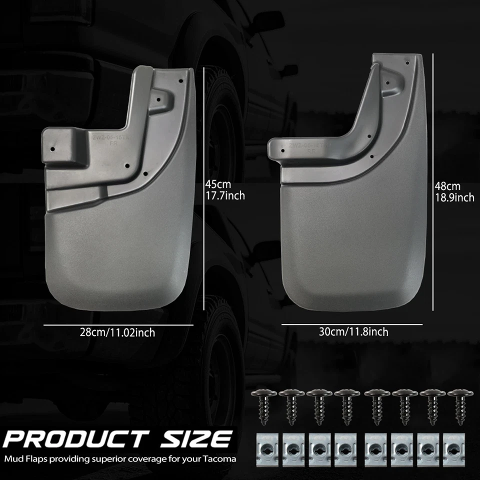 4PCS For Toyota Tacoma II 05-2015 Mud Flaps Splash Guards Mudflaps Front Rear Foto 3 de 4