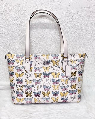NWT Coach Gallery Tote Bag With Butterfly Print CAR36