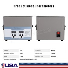 3.2L Ultrasonic Cleaner Heater Timer Basket Digital Sonic Heating Machine