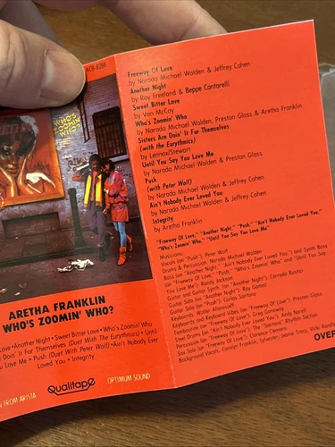 ARETHA FRANKLIN WHO'S ZOOMIN' WHO? CASSETTE TAPE Vintage Soul 1980's Tested - Picture 7 of 8