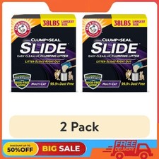  2 pack ARM  HAMMER Clump  Seal SLIDE, Easy Clean-up Clumping Litter, 38 lb