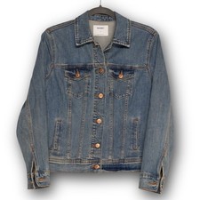 Old Navy Denim Jacket Women Small Blue Excellent Medium Wash Trucker Coat