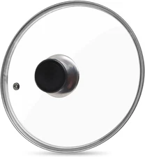 Glass Lid for Frying Pan Tempered Glass Pot Lid with Stainless Steel Rim for 8 I