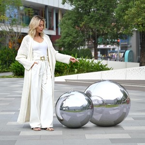 AplusChoice Big Shiny Inflatable Mirror Ball Set 20" 32" Giant PVC 2PCS Silver