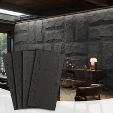 Stone 3D Wall Panels,4-Pack PU Wall Panels, 23.6"*47.2" Wall Paneling for Int...