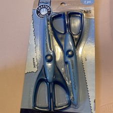 2 Scissors Pinking Shears Majestic Edging Blade Zig Zag Scallop Paper