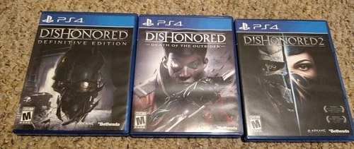 Lot 3 Dishonored 1, 2, 3 PS4 PlayStation Mint No Scratches