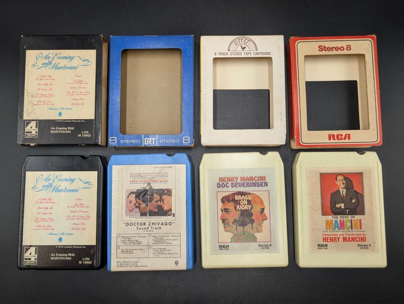 Lot of 4 8-tracks: Best of Mancini, Mancini/Severinsen, Dr. Zhivago & Mantovani