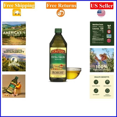 Robust Extra Virgin Olive Oil 32oz Cold Pressed, Gmo & Gluten Free