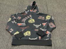 Jordan All Over Print Hoodie Youth Boys Large 12-13 Black Long Sleeve Sweater