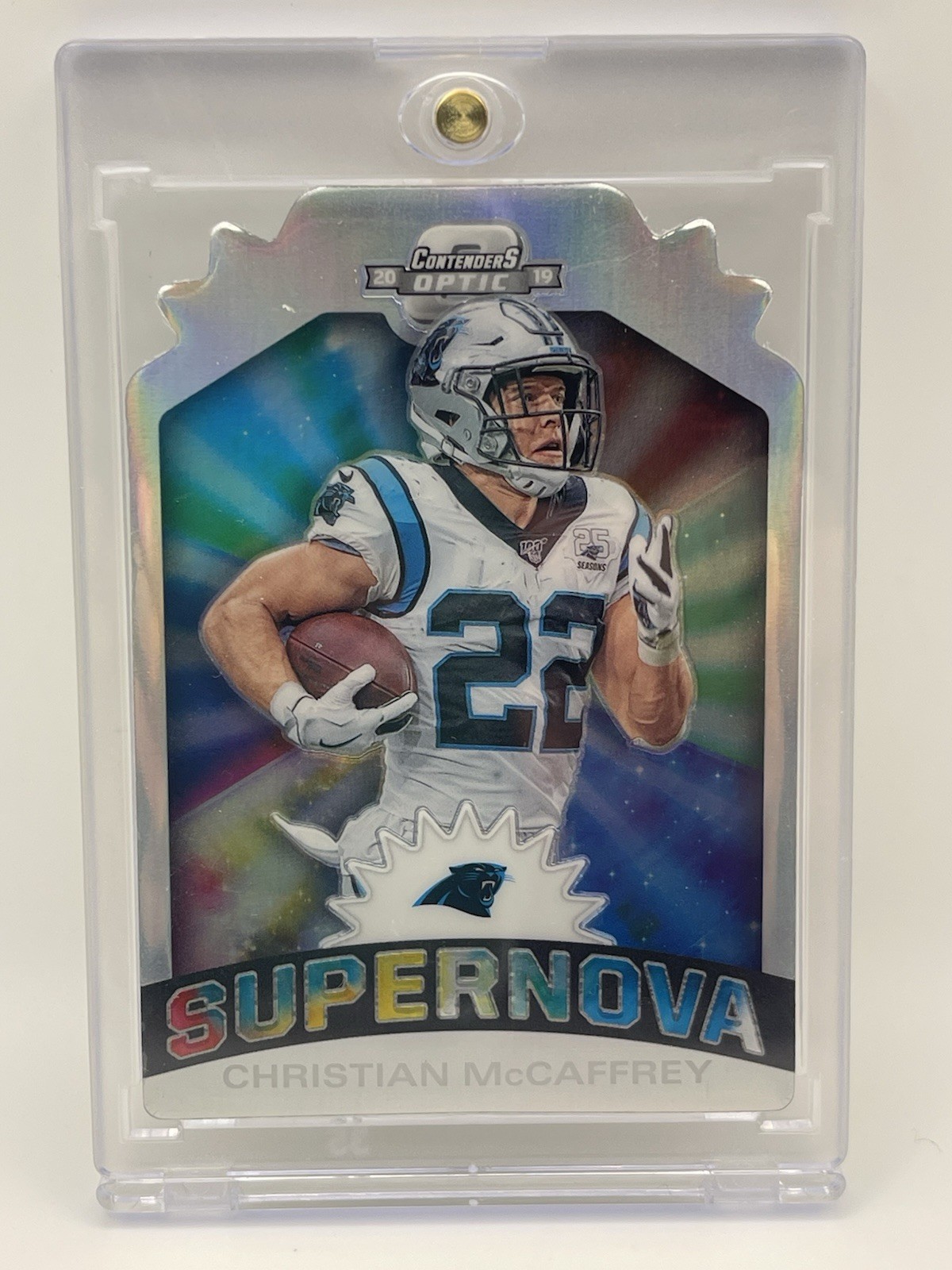 2019 Panini Christian McCaffrey Contenders Optic Supernova Prizm Die Cut
