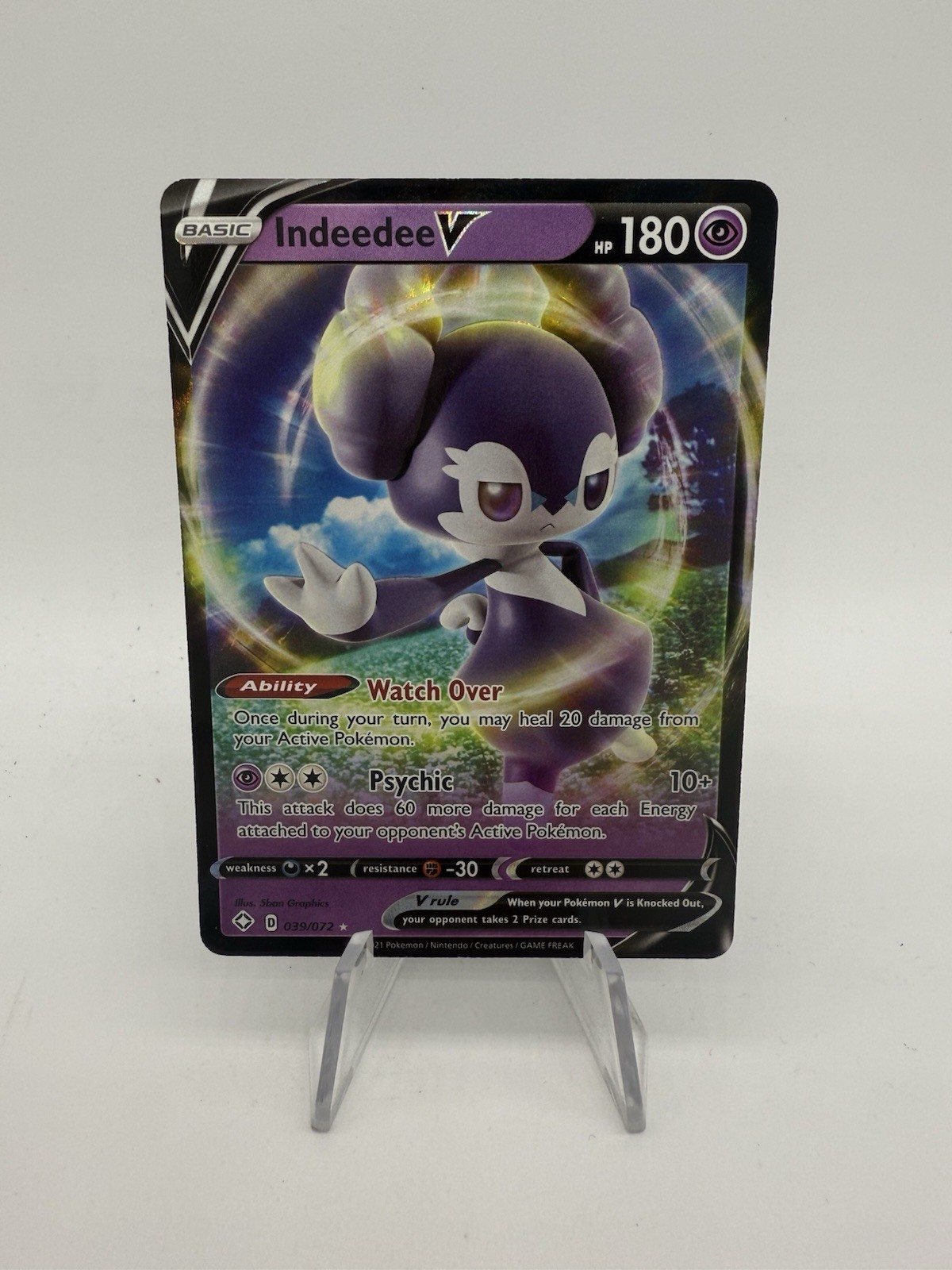 Indeedee V Ultra Rare 039/072 Shining Fates NM Pokemon Card