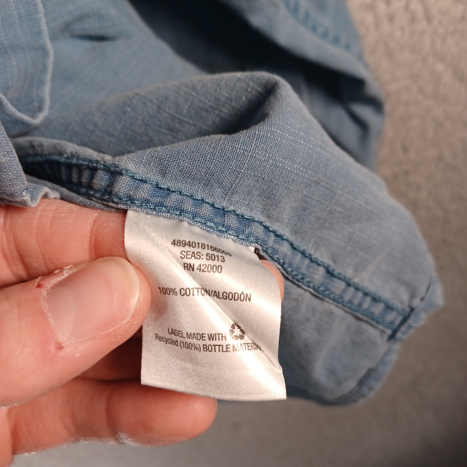 Basic Editions Mens Purplish Gray Button-Down Shi… - image 5