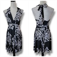 Charlotte Russe Y2K Vtg Babydoll Halter Dress Size S Stretch Fit & Flare