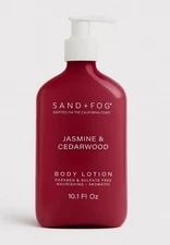 Sand + Fog Jasmine Cedarwood Body Lotion 10.1 Oz New Pump Bottle
