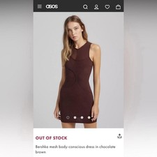 Abito Bershka di ASOS marrone body con rete taglia S