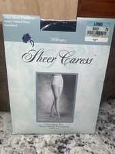 VTG Worthington Sheer Caress Pantyhose Long Navy 29 Control Top Lot Of Two Silky