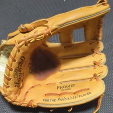 Guante de Béisbol Rawlings PRO-6HF Guante Dorado Co Cuero Tostado Usado Encaje Uso Bueno