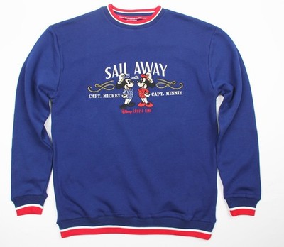 Disney Cruise Line ''Sail Away'' Crewneck sweatshirt Captain Mickey and Minnie L