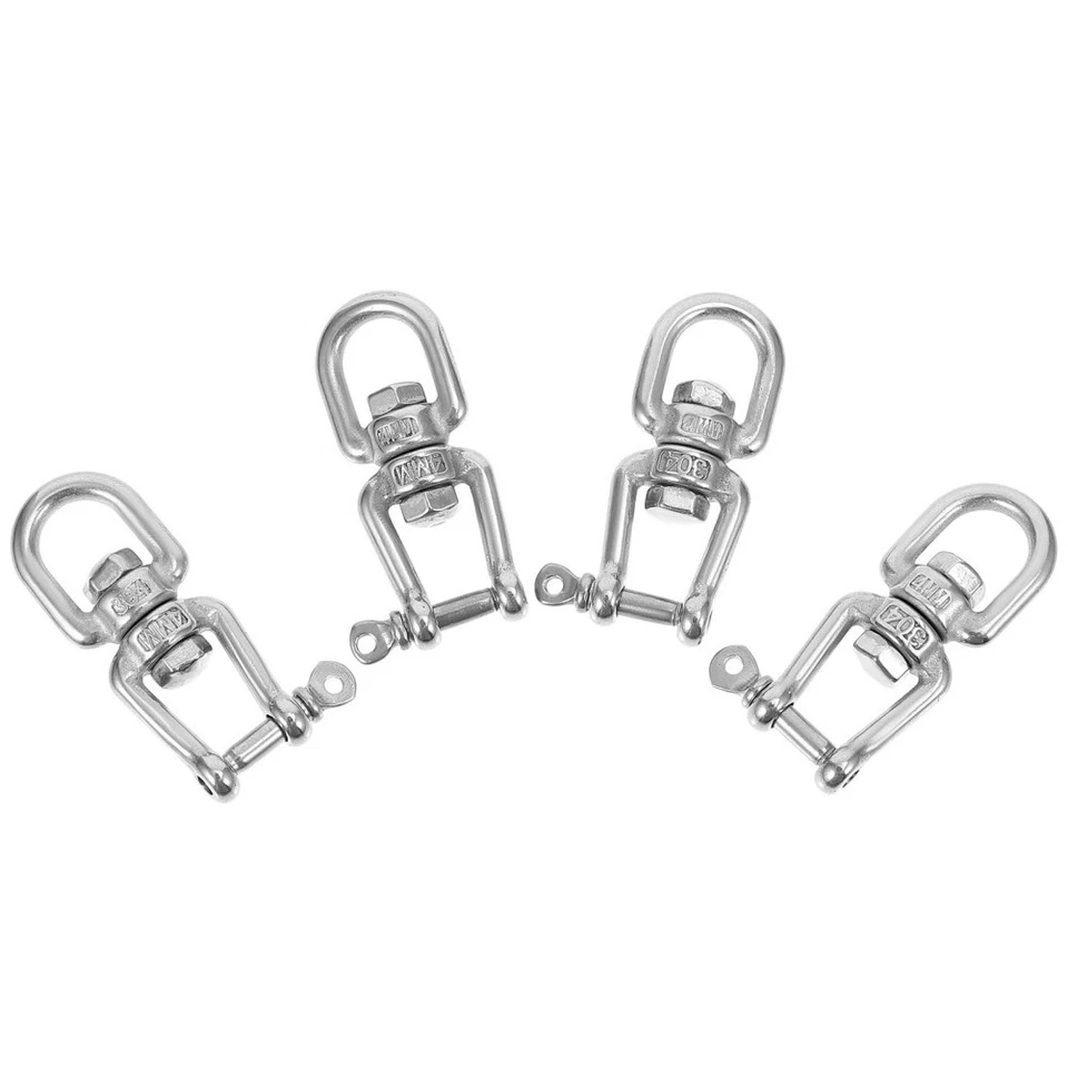 4pcs Durevole anelli girevoli durevoli in acciaio inox anelli girevoli (argento) - Immagine 4 di 4