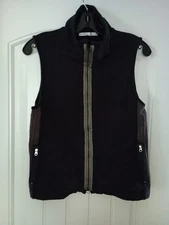 Now Or Never Abstract Ponte Stretch Fitte Vest Sz Small W/ Dbl Versatile Zipper