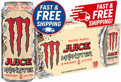 Monster Energy Juice Monster Pacific Punch, Energy Drink, 16 Ounce | Energy