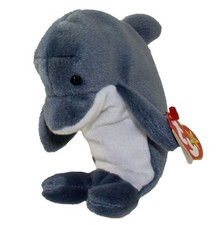 Ty Beanie Babies ECHO the Dolphin Beanbag Plush Errors Incorrect Tags (Oddity)