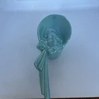 VINTAGE HAEGER 1940'S BLUE BOW BONNET LADY WALL POCKET VASE ART POTTERY