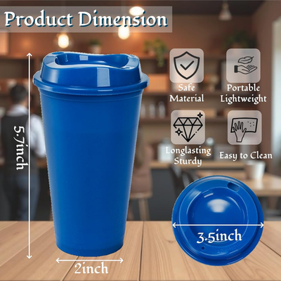 14 Pack Reusable Coffee Cups with Lids, 16 Oz Travel to Go Coffee Cups,  Plastic | eBay