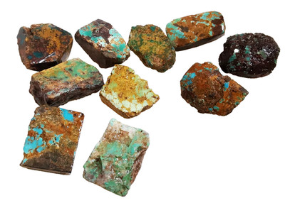 10Pcs Turquoise Natural Chips Nugget, Not Stabilized or Polished, Nishapour Mine