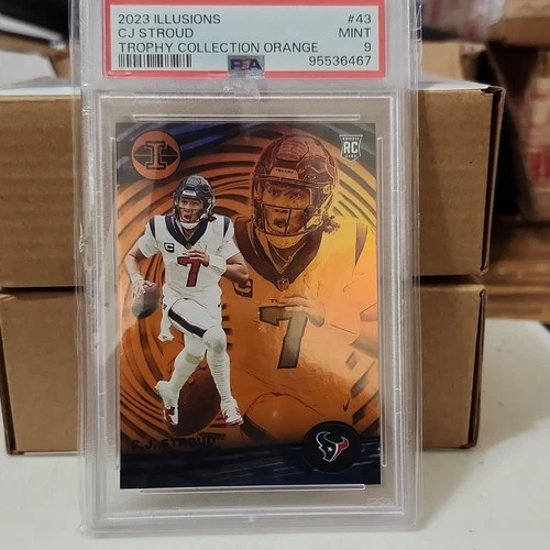 Panini 2023 Illusions Trophy Collection Orange #43 CJ Stroud PSA 9 Texans Rookie