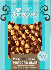 Joe & Seph's Milk Chocolate Popcorn Slab 115g Salted Caramel Gourmet Popcorn