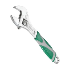 Adjustable Wrench 10" Wide Jaw Wrench Adjustable Repairs Spanner Green-Gray