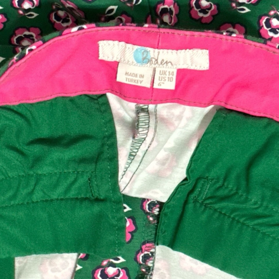 Pantalones Cortos Florales Boden Richmond WJ054 Verde Rosa Usados en Excelente Condición Talla US 10 Foto 3 de 4
