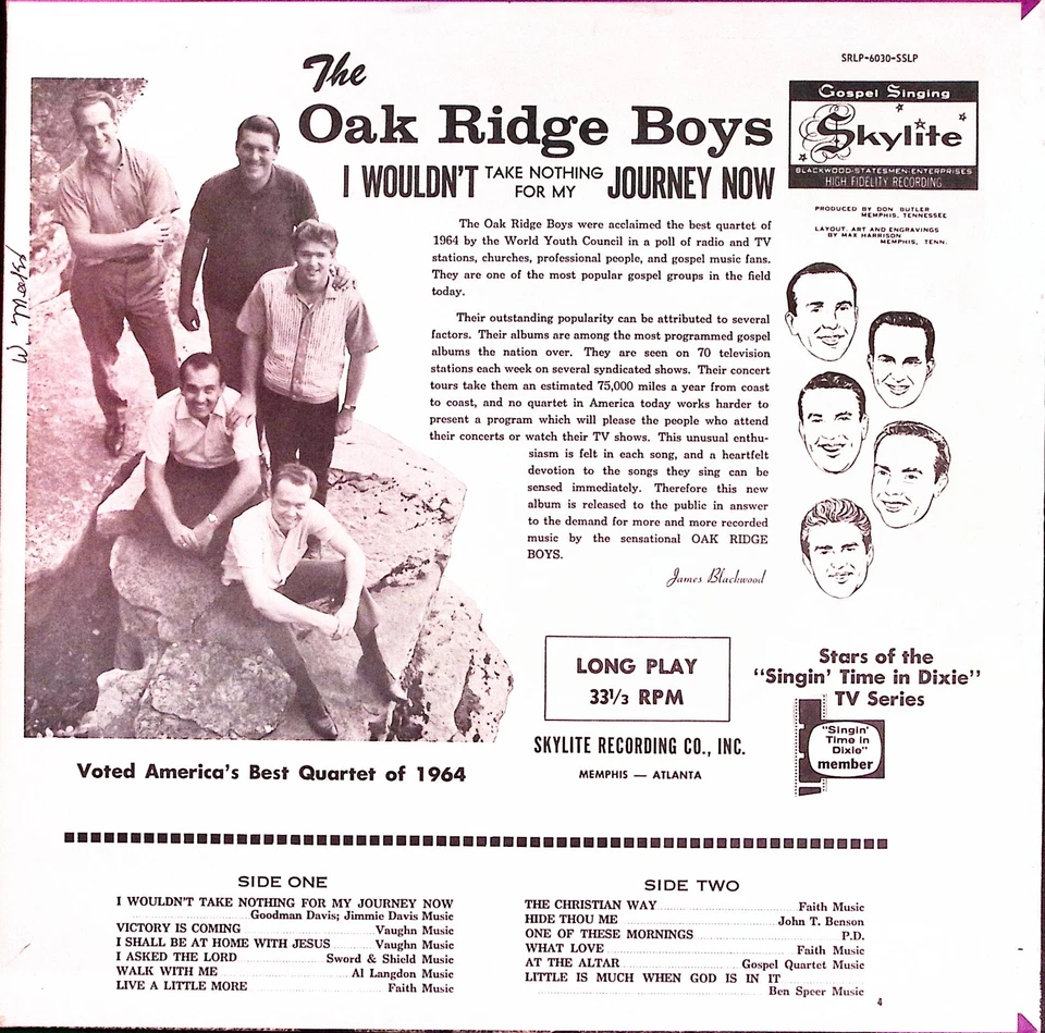 THE OAK RIDGE BOYS I WOULDN'T TAKE NOTHING FOR MY JOURNEY NOW EX VINYL LP 218-92 Foto 2 de 4