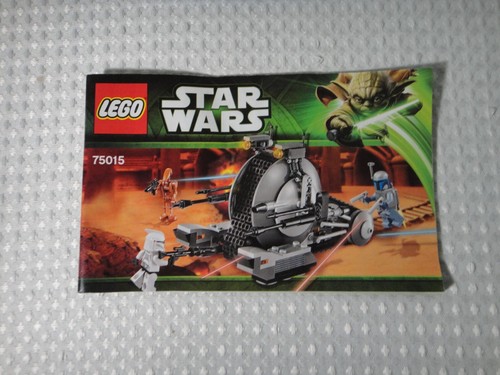 2013 Lego Star Wars Corporate Alliance Tank Droid 75015 Instruction Booklet Only
