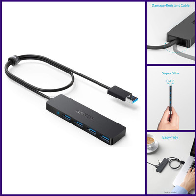 Anker 4-Port USB 3.0 Datenhub 60Cm Geeignet Für Macbook, PC, Flash Drive, Mobile