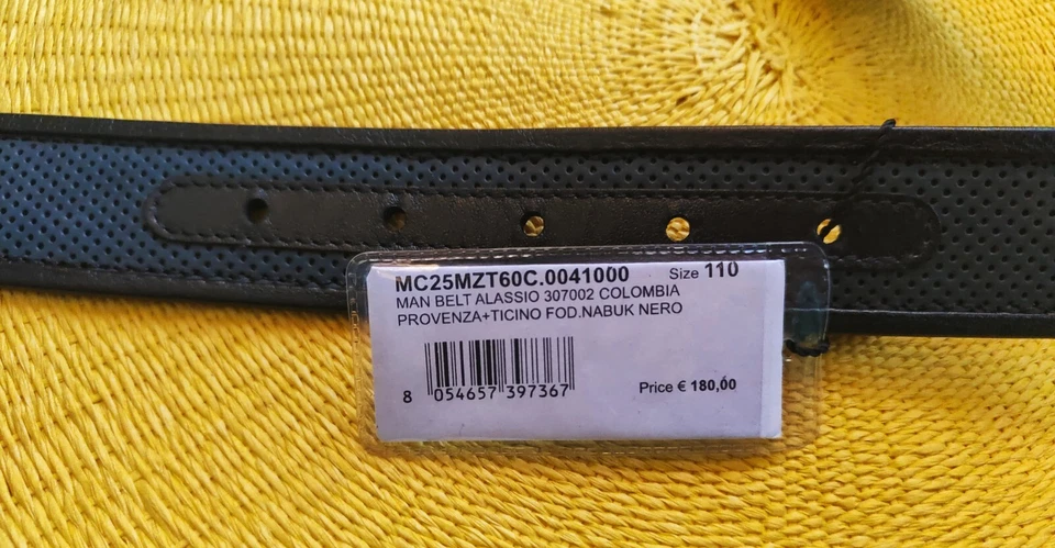 MORESCHI - MEN'S GENUINE LEATHER ALASSIO BELT 110cm Made in Italy - Image 2 of 4