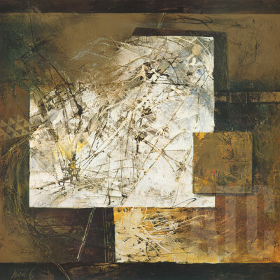 36W''x36H'' TRACCIA II by ESTER NEGRETTI - MODERN POLLOCK-STYLE CHOICES of CANVAS