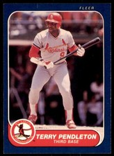 1986 Fleer Terry Pendleton . St. Louis Cardinals #44