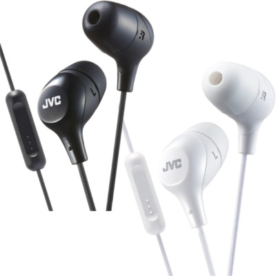 JVC HAFX38M MARSHMALLOW IN-EAR KOPFHÖRER MIT FERNBEDIENUNG & MIKROFON - SCHWARZ WEISS HA-FX38M